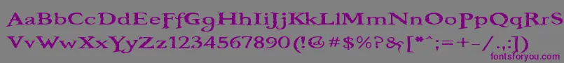 Шрифт BooterOneZero – фиолетовые шрифты на сером фоне