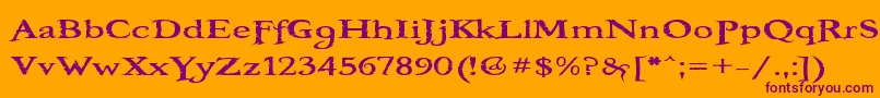 Шрифт BooterOneZero – фиолетовые шрифты на оранжевом фоне