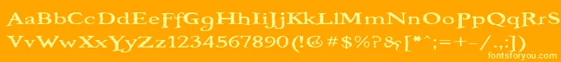 BooterOneZero Font – Yellow Fonts on Orange Background