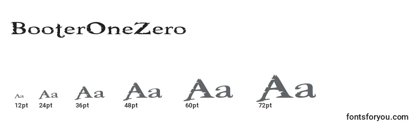 Größen der Schriftart BooterOneZero
