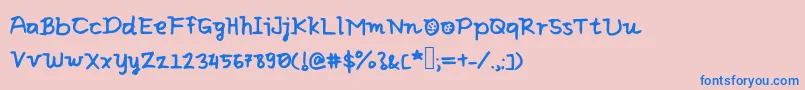 フォントEliclovesbiscuit – ピンクの背景に青い文字