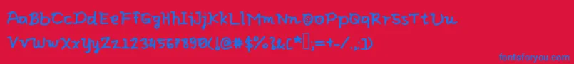 Eliclovesbiscuit-fontti – siniset fontit punaisella taustalla