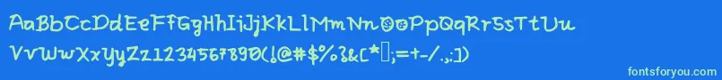 Eliclovesbiscuit Font – Green Fonts on Blue Background