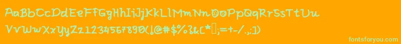 Eliclovesbiscuit Font – Green Fonts on Orange Background