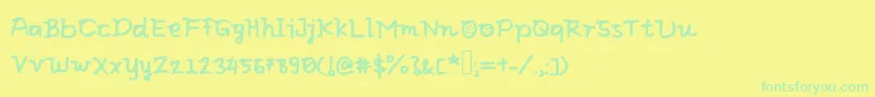 Eliclovesbiscuit Font – Green Fonts on Yellow Background
