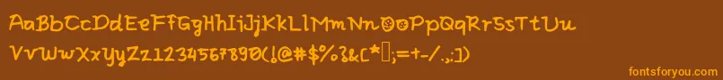 Eliclovesbiscuit Font – Orange Fonts on Brown Background