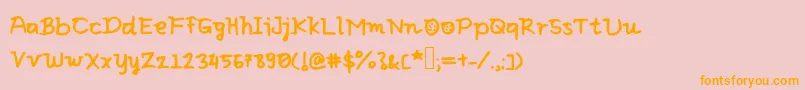 Eliclovesbiscuit Font – Orange Fonts on Pink Background
