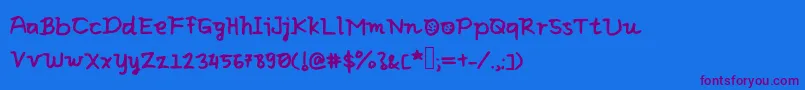 Eliclovesbiscuit Font – Purple Fonts on Blue Background