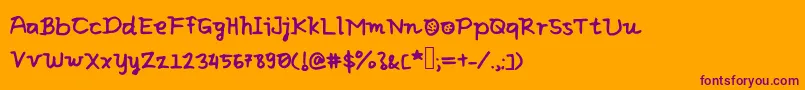 Eliclovesbiscuit Font – Purple Fonts on Orange Background
