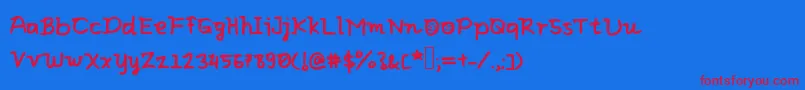 Eliclovesbiscuit Font – Red Fonts on Blue Background