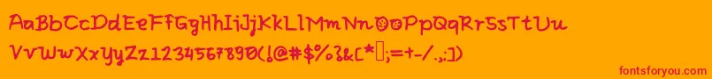 Eliclovesbiscuit Font – Red Fonts on Orange Background