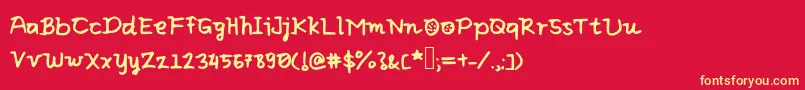 Eliclovesbiscuit Font – Yellow Fonts on Red Background