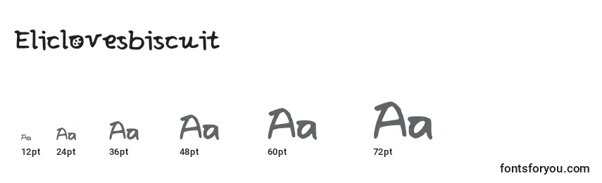 Eliclovesbiscuit Font Sizes