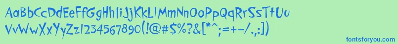 PfcosmonutproRegular Font – Blue Fonts on Green Background