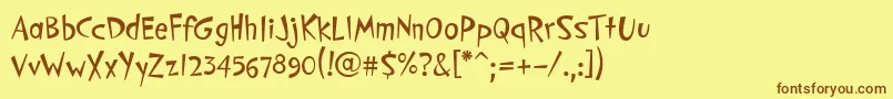 PfcosmonutproRegular Font – Brown Fonts on Yellow Background