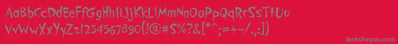PfcosmonutproRegular Font – Gray Fonts on Red Background