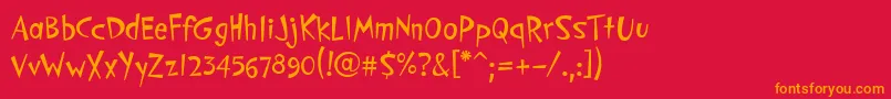 PfcosmonutproRegular Font – Orange Fonts on Red Background