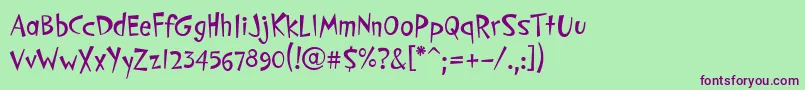 PfcosmonutproRegular Font – Purple Fonts on Green Background