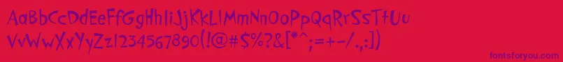 PfcosmonutproRegular Font – Purple Fonts on Red Background