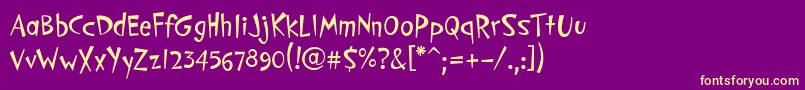 PfcosmonutproRegular Font – Yellow Fonts on Purple Background