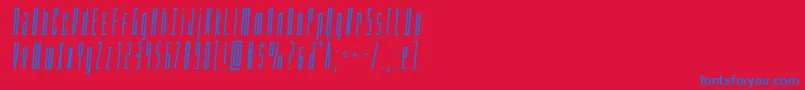 Phantaconboldsemital-Schriftart – Blaue Schriften auf rotem Hintergrund