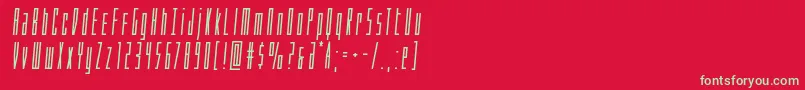 フォントPhantaconboldsemital – 赤い背景に緑の文字