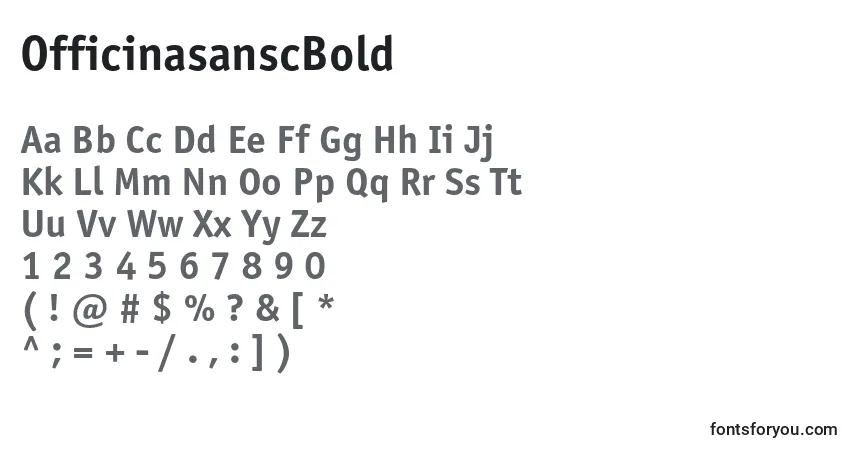 Шрифт OfficinasanscBold – алфавит, цифры, специальные символы
