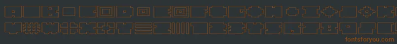 QubeHollowWide Font – Brown Fonts on Black Background