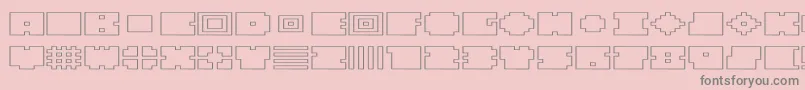 QubeHollowWide Font – Gray Fonts on Pink Background