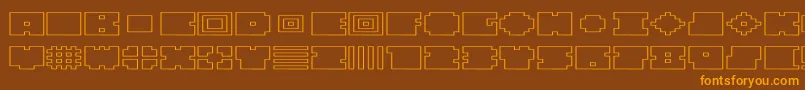 Шрифт QubeHollowWide – оранжевые шрифты на коричневом фоне