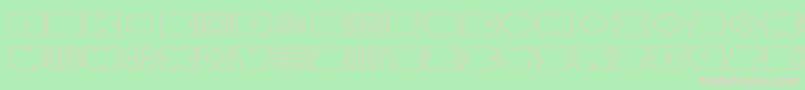 QubeHollowWide Font – Pink Fonts on Green Background