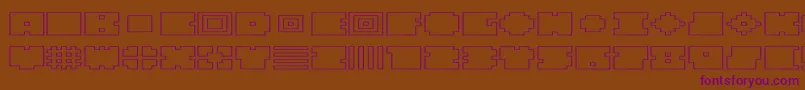 QubeHollowWide Font – Purple Fonts on Brown Background