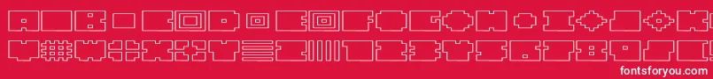 QubeHollowWide Font – White Fonts on Red Background