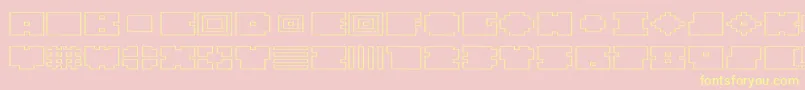 QubeHollowWide Font – Yellow Fonts on Pink Background