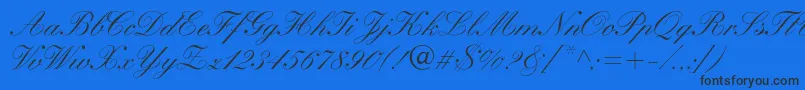 WynnerockscriptMedium-Schriftart – Schwarze Schriften auf blauem Hintergrund