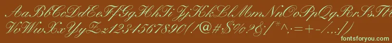 WynnerockscriptMedium Font – Green Fonts on Brown Background