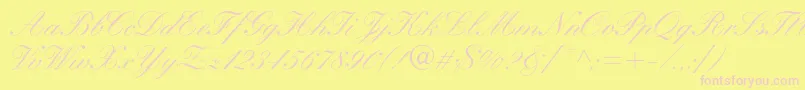 WynnerockscriptMedium Font – Pink Fonts on Yellow Background