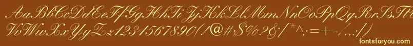 WynnerockscriptMedium Font – Yellow Fonts on Brown Background
