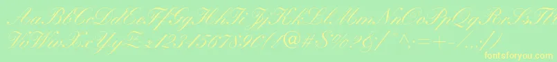 WynnerockscriptMedium Font – Yellow Fonts on Green Background