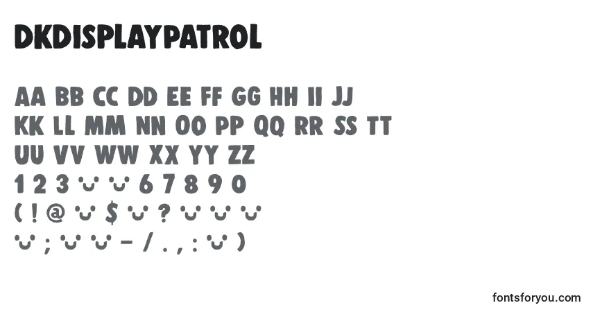 Schriftart DkDisplayPatrol – Alphabet, Zahlen, spezielle Symbole