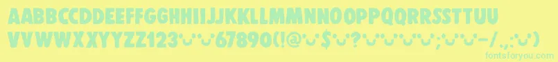 Czcionka DkDisplayPatrol – zielone czcionki na żółtym tle