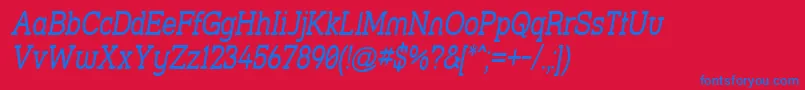 Strslnai Font – Blue Fonts on Red Background