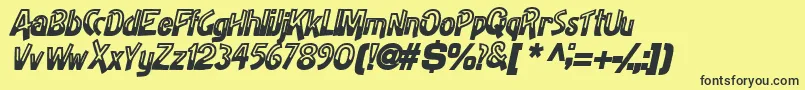 HalfbakedsskBolditalic Font – Black Fonts on Yellow Background