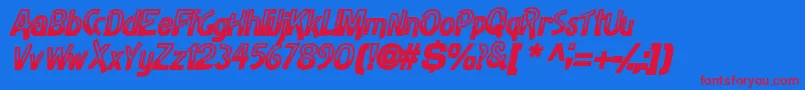 HalfbakedsskBolditalic Font – Red Fonts on Blue Background