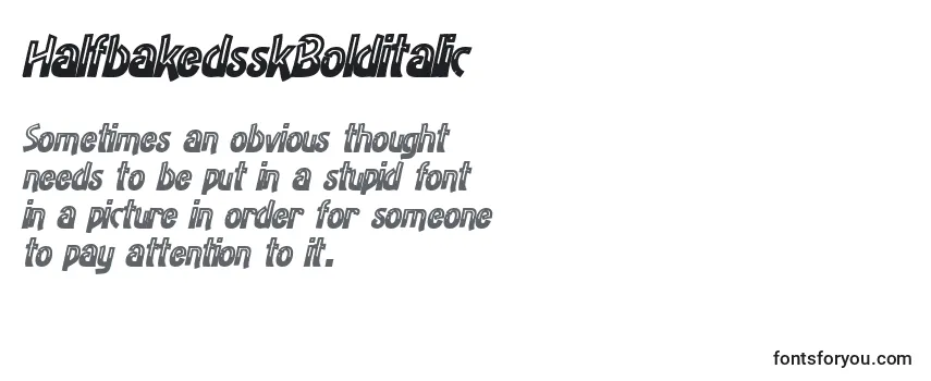 Review of the HalfbakedsskBolditalic Font