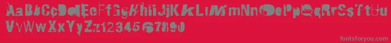 RvdTraktorfahrer-Schriftart – Graue Schriften auf rotem Hintergrund