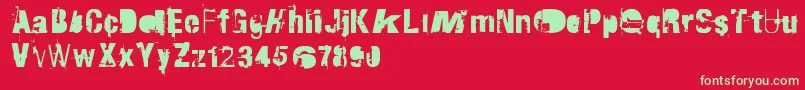 RvdTraktorfahrer Font – Green Fonts on Red Background