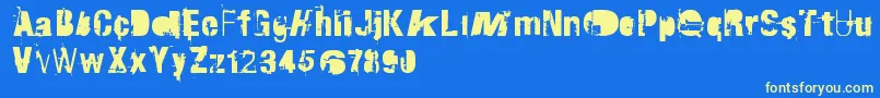 RvdTraktorfahrer Font – Yellow Fonts on Blue Background