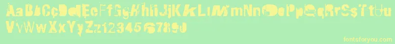 RvdTraktorfahrer Font – Yellow Fonts on Green Background