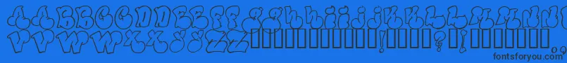 Politicaloutline Font – Black Fonts on Blue Background